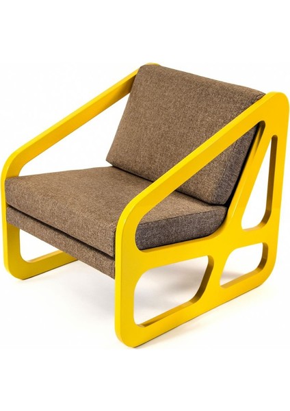 Evka Ahşap Spongy Tekli Koltuk Sarı
