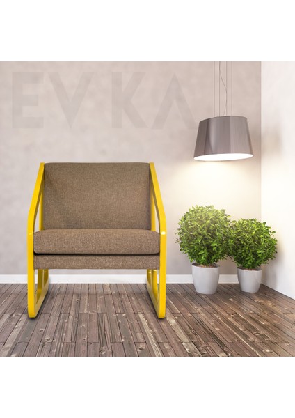 Evka Ahşap Spongy Tekli Koltuk Sarı fırsatları