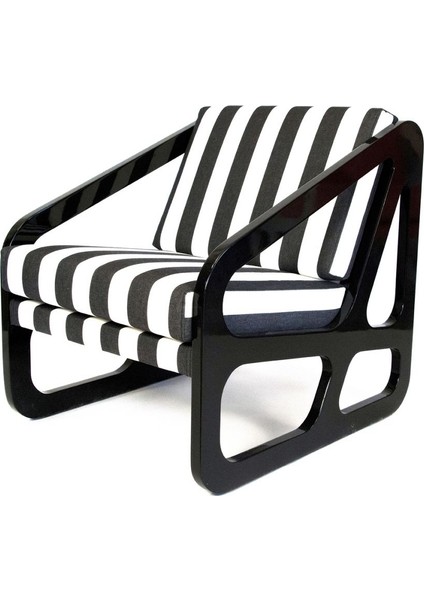 Evka Ahşap Spongy Tekli Koltuk Siyah