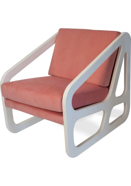 Evka Ahşap Spongy Tekli Koltuk Beyaz