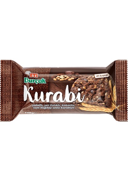 Burçak Kurabi Yulaflı, Yer Fıstıklı, Kakaolu, Tam Buğday Unlu Kurabiye 198 gr