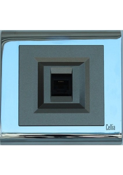 Cellia Nümeris Priz Yeşil Kapak Krom Çerçeve