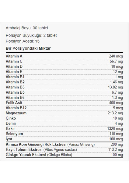 Multivitamin 30 tablet