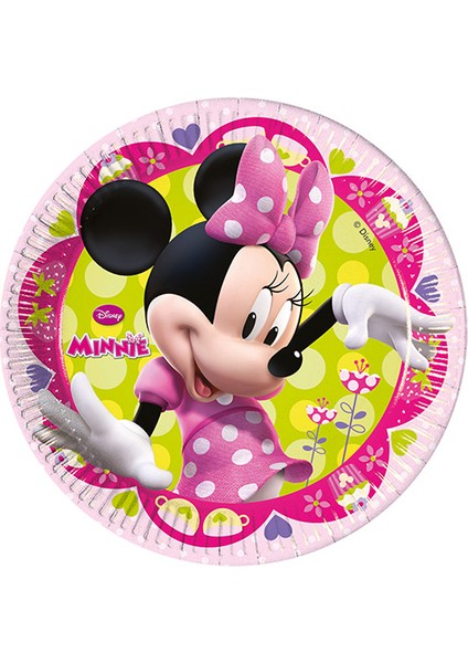 PartiBulutu Minnie Pembe Fiyonklu Karton Tabak 23 cm 8'li