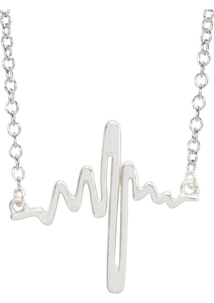 Electrocardiogram Gümüş Kaplama Kolye