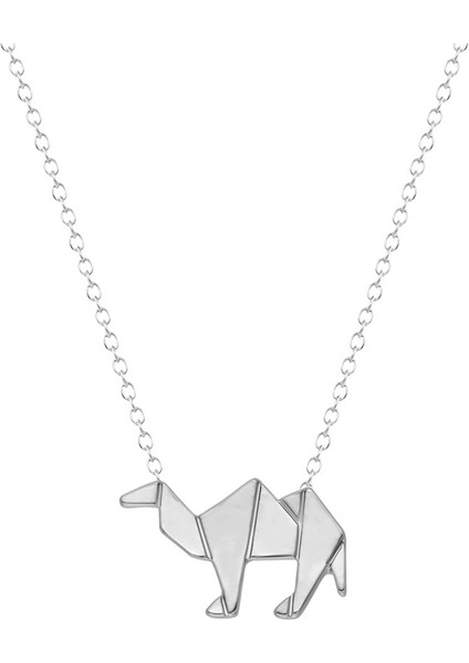 Origami Deve Gümüş Kaplama Kolye