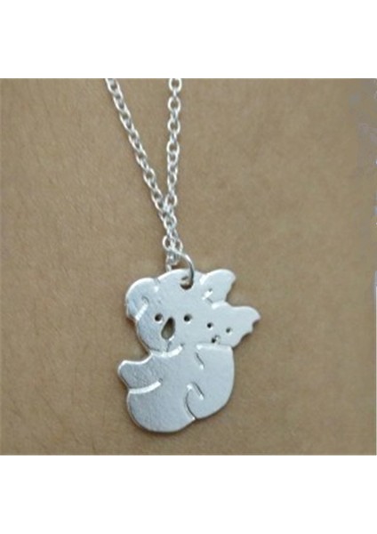 Bebekli Koala Gümüş Kaplama Kolye