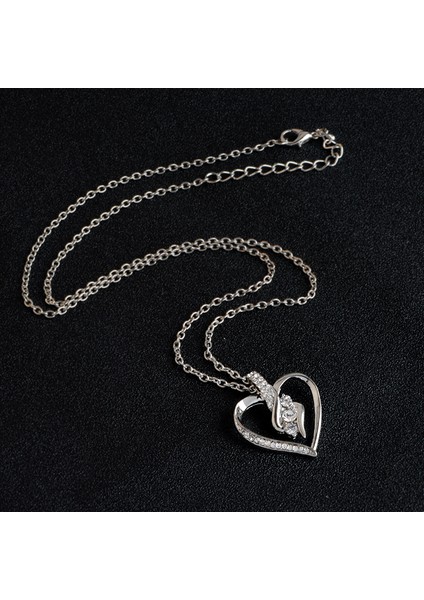 Gümüş Kaplama Kristal Kalp Kolye fiyatları