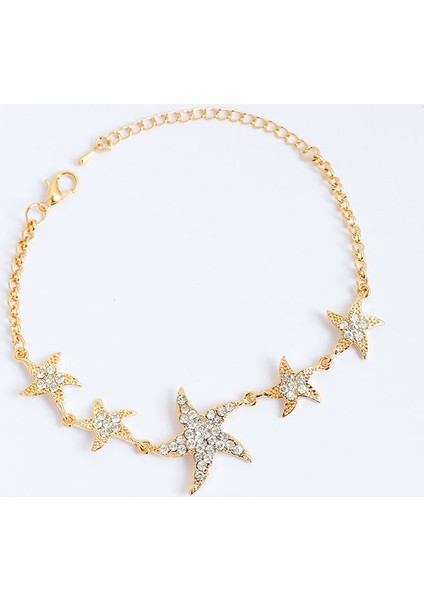 Altın Kaplama Zirkon Taşlı Denizyıldızı Bayan Bilezik