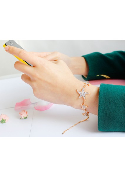 Altın Kaplama Zirkon Taşlı Denizyıldızı Bayan Bilezik fiyatları
