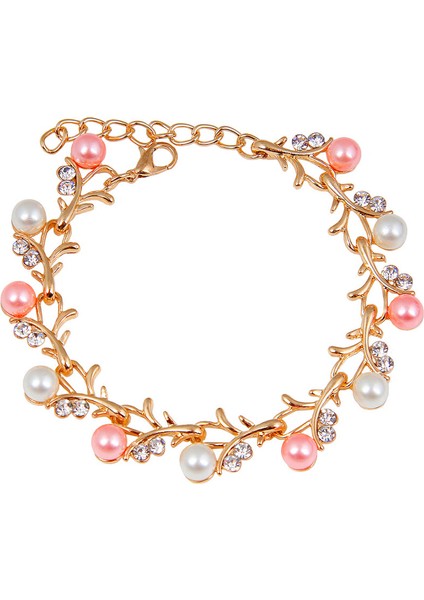 Altın Kaplama Pembe Düşler İncili Bilezik