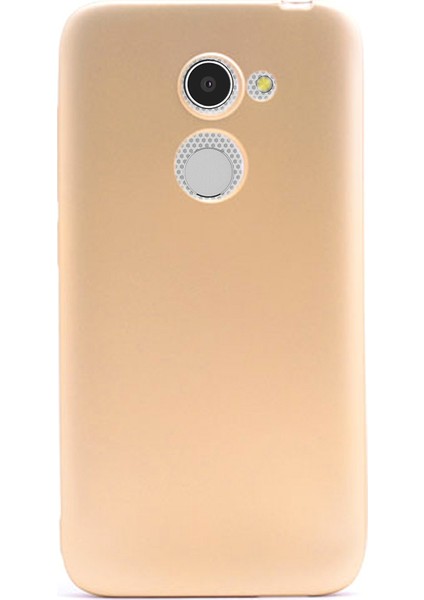 Alcatel İdol A3 Kılıf Premier Silikon Kılıf Gold + Cam