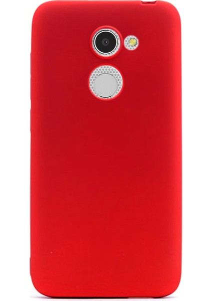 Alcatel İdol A3 Kılıf Premier Silikon Kılıf Kırmızı + Cam