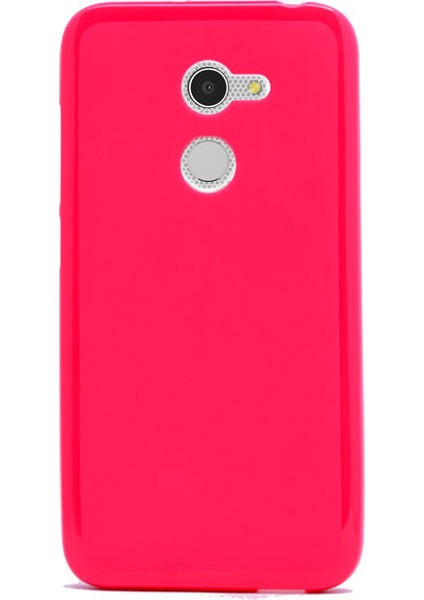 Alcatel İdol A3 Kılıf Süper Silikon Kılıf Kırmızı + Cam