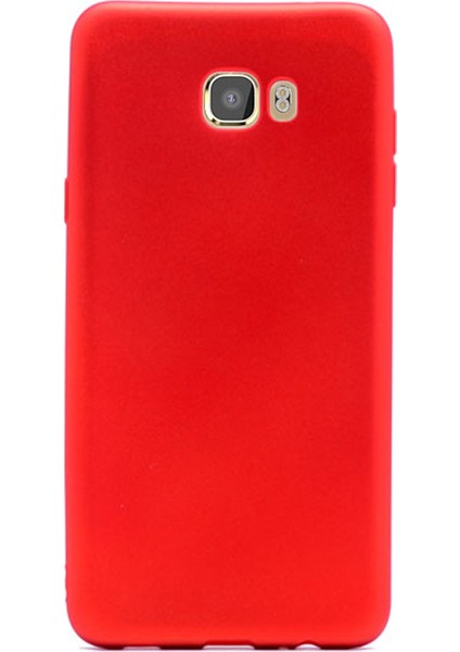 Samsung Galaxy C5 Pro Kılıf Premier Silikon Kılıf Kırmızı + Cam