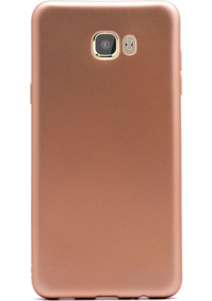 Samsung Galaxy C5 Pro Kılıf Premier Silikon Kılıf Gold + Cam