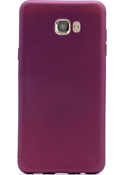 Samsung Galaxy C5 Pro Kılıf Premier Silikon Kılıf Mor + Cam + Kalem