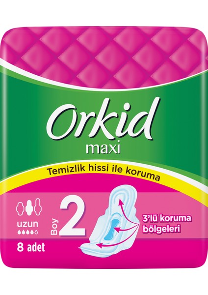 Maxi Uzun 8 Adet Tekli Paket Hijyenik Ped