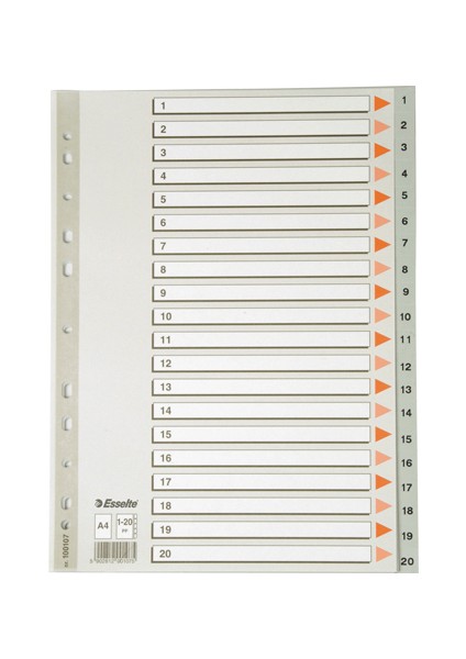 Seperatör A4 1-20 Rakamlı