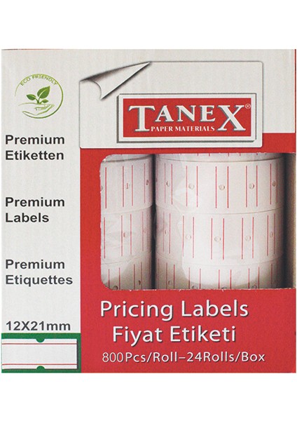 Fiyat Etiketi Çizgili 12 mm x 21 mm 24'lü Avantaj Paketi fiyatları