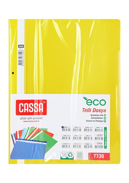 Telli Dosya 25'li Ekonomik Renk - Sari