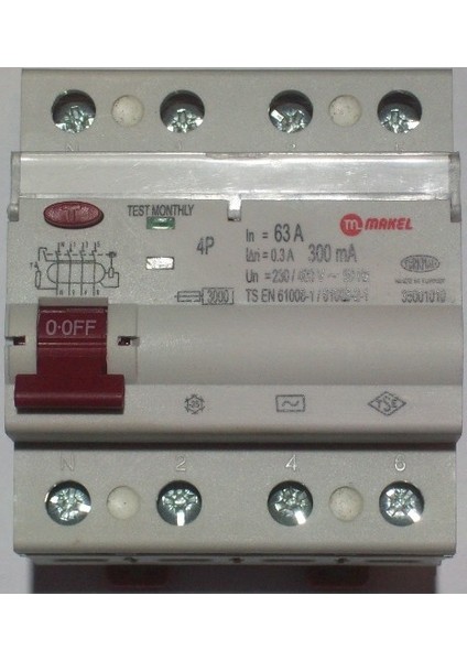 4X63A 300Ma Kaçak Akım Koruma Şalteri