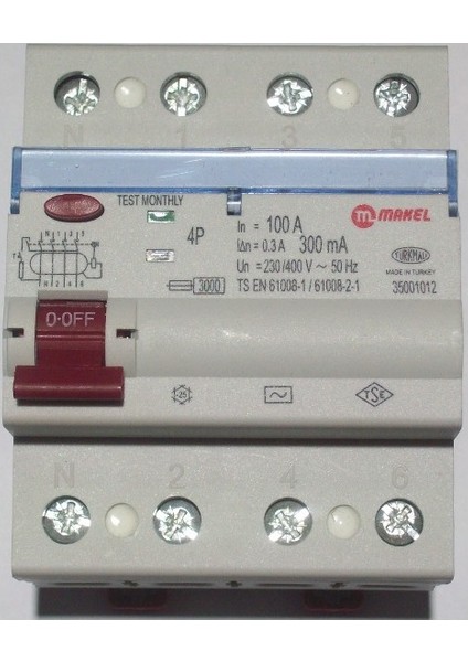 4X100A 300Ma Kaçak Akım Koruma Şalteri