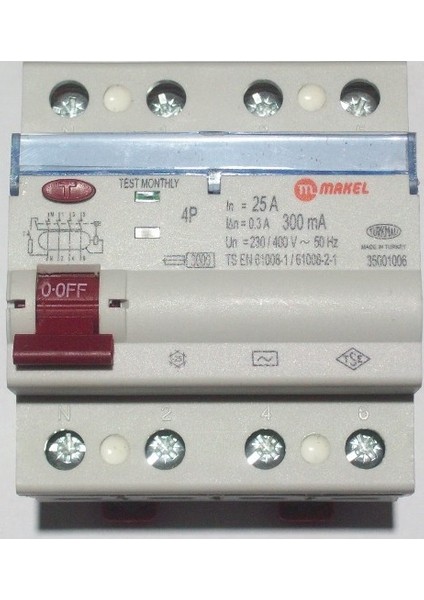 4X25A 300Ma Kaçak Akım Koruma Şalteri