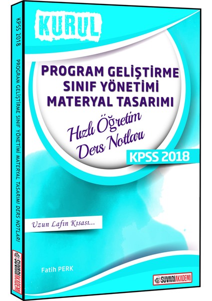 2018 KPSS Kurul Program Geliştirme, Sınıf Yönetimi Materyal Tas. Hızlı Öğretim Ders Notları