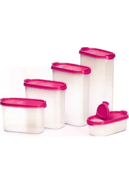 Oval Set 5'li Pembe (Kurubakliyat Saklama Seti) Hasgül modelleri
