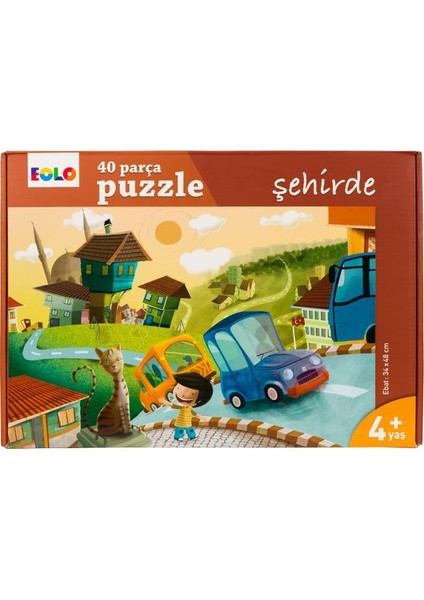 40 Parça Yer Puzzle: Şehirde