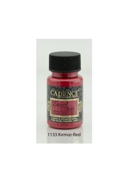 Kırmızı - Dora Metalik Kumaş Boyası 50 ml