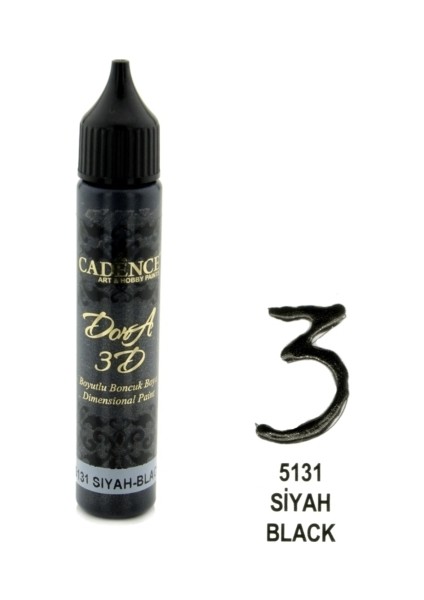 Siyah - 3D Boyutlu Boncuk Boya 25 ml