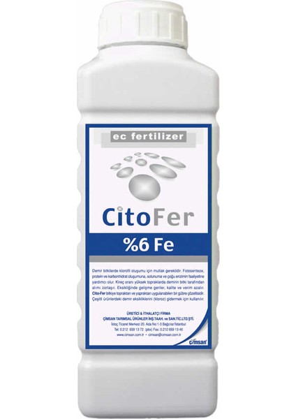 Cito - Fer Sıvı Demir Gübresi Sıvı Gübre 1 LİTRE