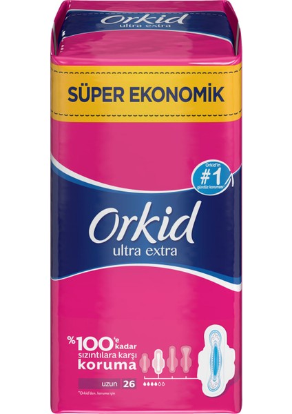 Ultra Extra Hijyenik Ped Uzun Süper Ekonomik Paket 26 Ped