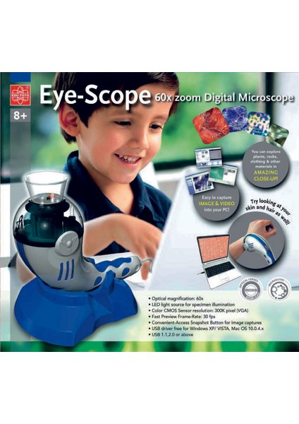 Webmoni Eye Scope EDU TOYS Usb Dijital Mikroskop 60x Optik Zoom Saç ve Cilt Analiz Cihazı Aleti
