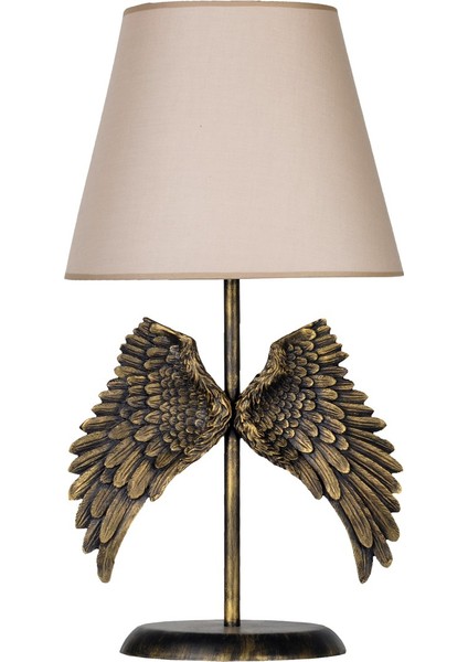 Modern Dizayn Melek Abajur Gold Bej