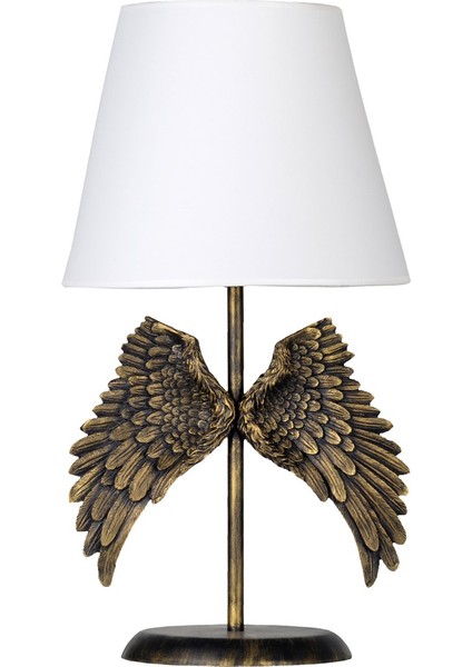 Modern Dizayn Melek Abajur Gold Beyaz