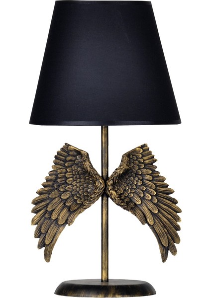 Modern Dizayn Melek Abajur Gold Siyah