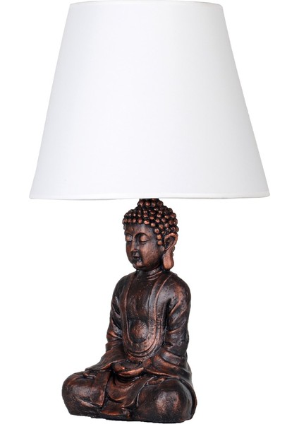 Modern Dizayn Buda Abajur Bakır Beyaz