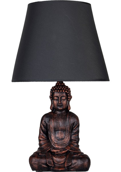 Modern Dizayn Buda Abajur Bakır Gri