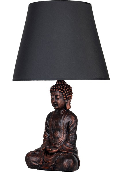 Modern Dizayn Buda Abajur Bakır Gri
