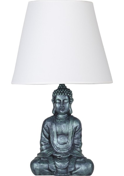 Modern Dizayn Buda Abajur Yeşil Beyaz