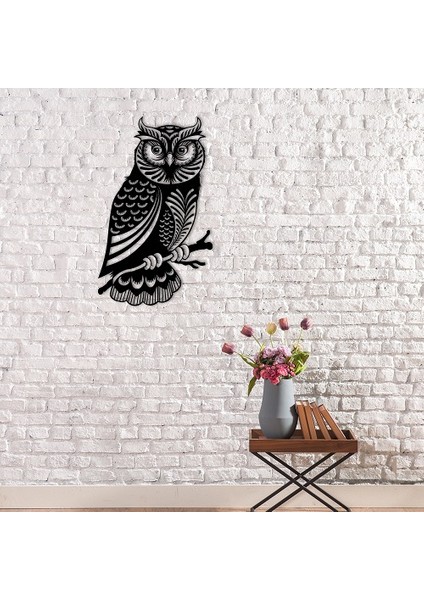 Gamsız Baykuş Metal Duvar Dekoru