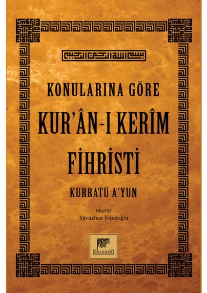 Konularına Göre Kur’An-I Kerim Fihristi