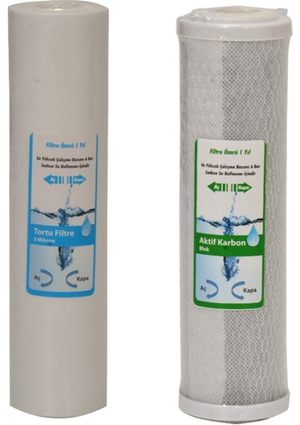 Su Arıtma 5 Micron Tortu ve Blok Aktif Karbon Filtre