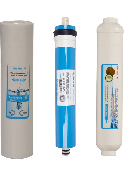 Su Arıtma 1 Micron Tortu, Membran ve Tatlandırıcı Filtresi