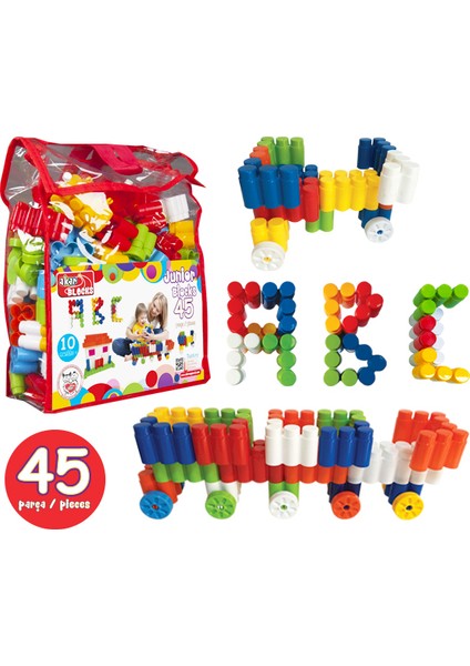 Akar 45 Parça Junior Blocks Pvc Çanta