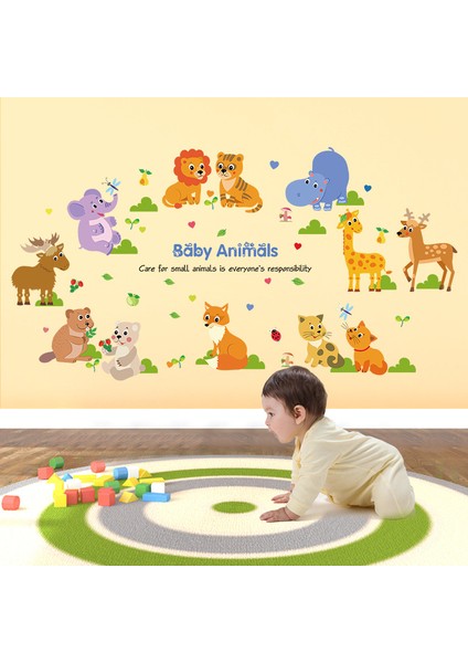 Bebek ve Çocuk Odası Yavru Hayvanlar Baby Animals PVC Duvar Sticker