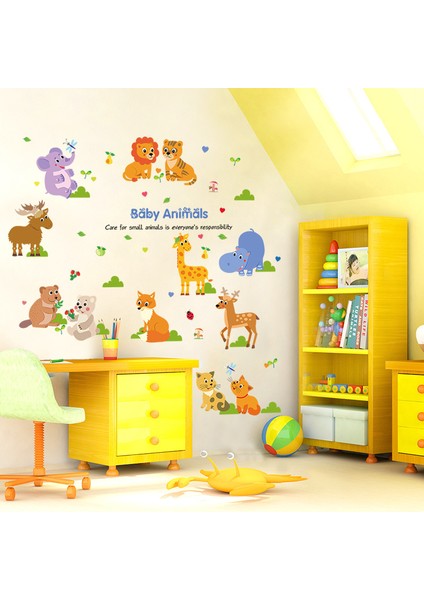 Bebek ve Çocuk Odası Yavru Hayvanlar Baby Animals PVC Duvar Sticker